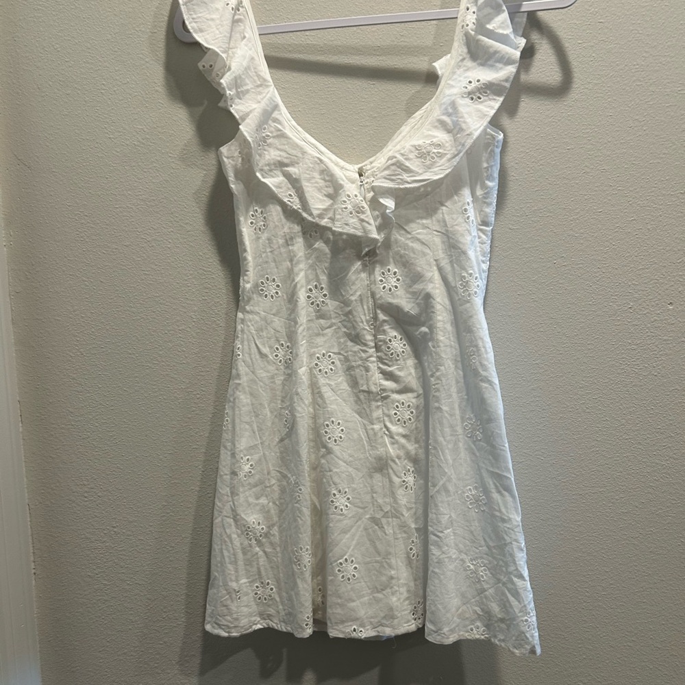 Lulu's White Ruffle Mini Dress - Picture 3 of 4